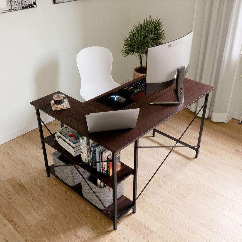 17 Stories Atia LShaped Metal Base Computer Desk & Reviews Wayfair